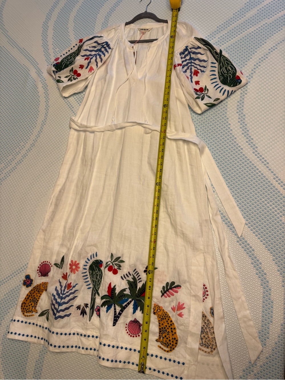 Boden Embroidered Linen Tassel Dress - Picture 9 of 9